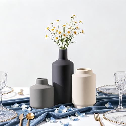 Ceramic Vase Set of 3 (Multi Minimalist)