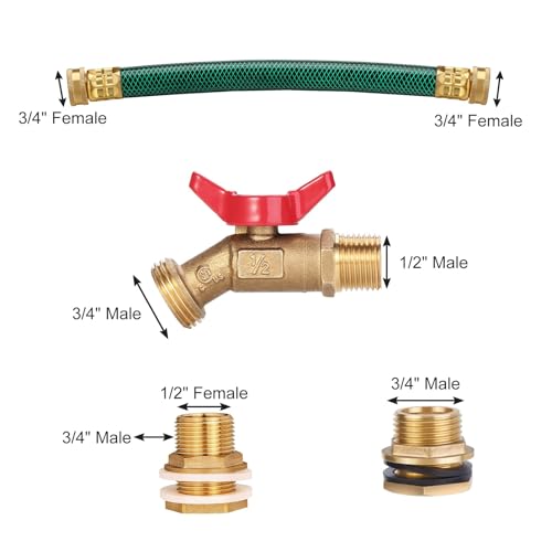 Brass Rain Barrel Spigot Linking Connector Hose Kit