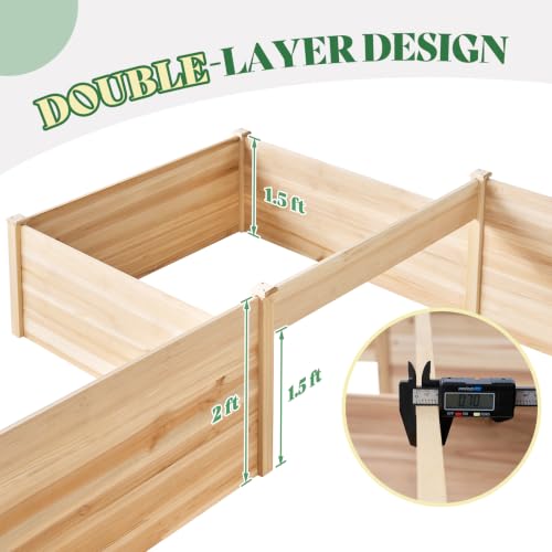 H Shaped Raised Garden Bed (12 x 12 x 2 FT)