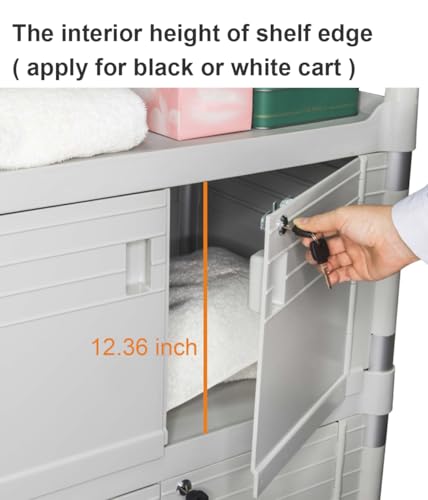 JaboEquip] 3 Shelf Durable Utility Cart Lockable Medical Cart Cabinet Hospital Cart Lab Cart