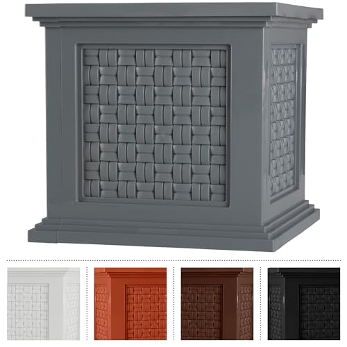 Rattan Style Outdoor Planter Box (Gray)