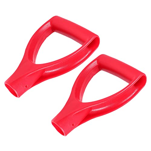 2Pcs D Grip Shovel Handle Replacement (Red)