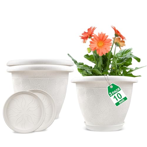 Plastic Flower Pots Planters For Indoor Plants (3 Count)