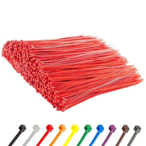 8 Inch Red Zip Ties (Red / 8" (50lb))