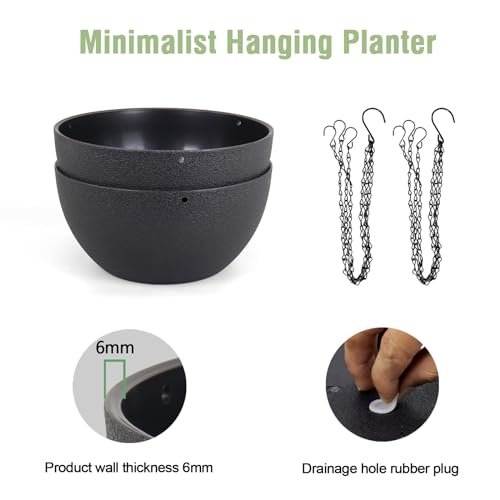 10 inch Hanging Planters for Indoor Outdoor Plants (2 Count)