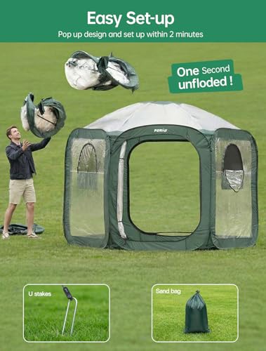 Pop up Greenhouse Tent (90.6"Tall Green Greenhouse)