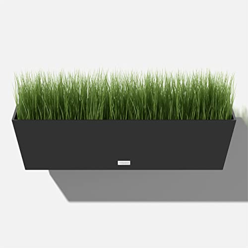 Pure Series Railing Planter (Black / 36 inch - 2 Pack)