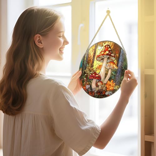 8 Inch Mushroom Suncatcher Ornament (Mushroom)