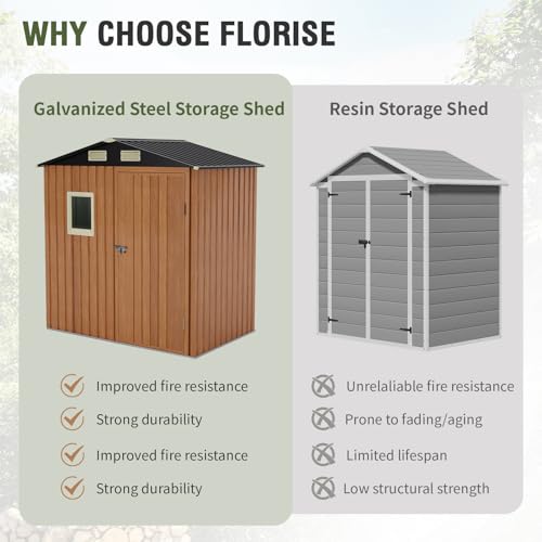 6x4 Ft Outdoor Storage Shed with Floor (6x4 FT/Base)