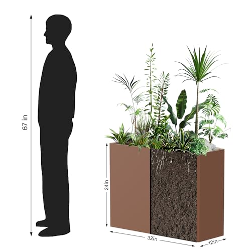Metal Planter with Powder Coating (Pb32x12x24-terracotta)