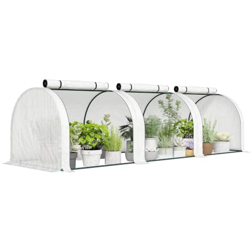 10' x 3' x 2.5' Mini Greenhouse Portable Tunnel Green House White (10' x 3' x 2.5' / White)