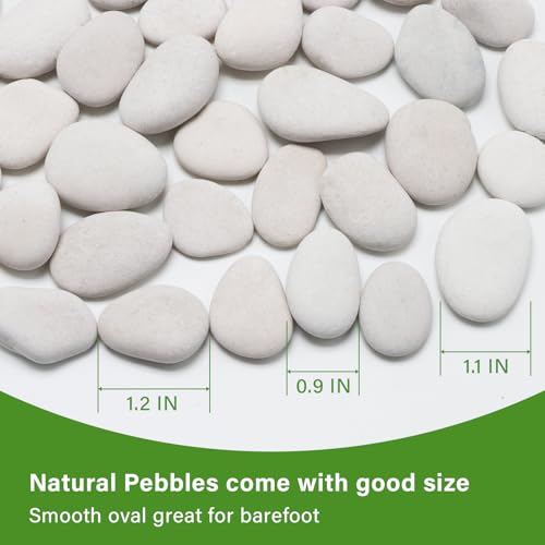 10in River Rock Stepping Stones Set (Rhombus / White)