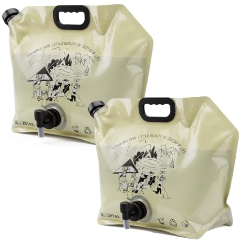 2.1 Gallon Collapsible Water Container with Spout (Beige / 2.1 Gallon)