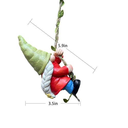 Hanging Gnome Statue Decoration (Green Climbing)