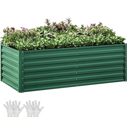 6x3x2ft Galvanized Raised Garden Bed (6x3x2ft / Green)