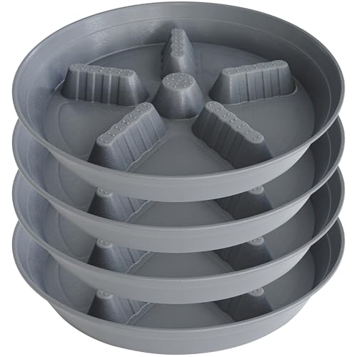 4 Pack Plant Saucer 14 inch (14"-4 Pack / Gray)