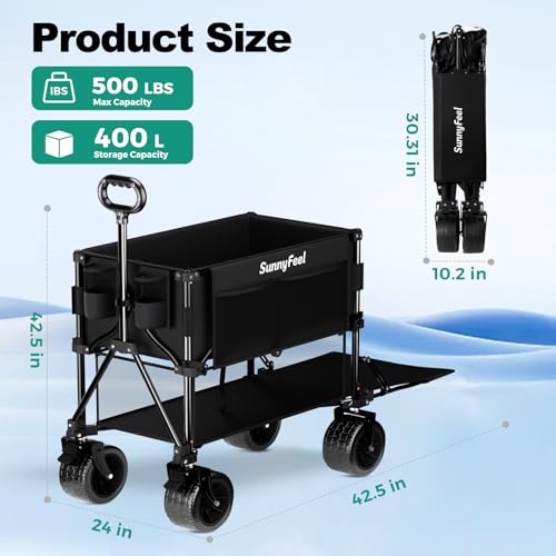 400L Double Decker Wagon Cart with Brakes