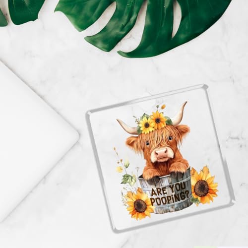Highland Cow Bathroom Decor Gifts (Pooping)