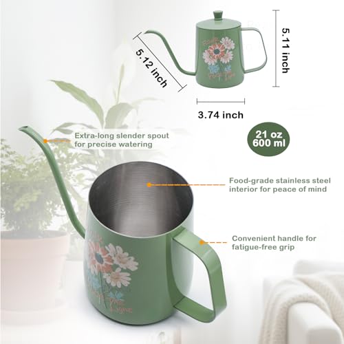 Watering Can for Indoor Plants (Green Watering Can+spray Bottle)