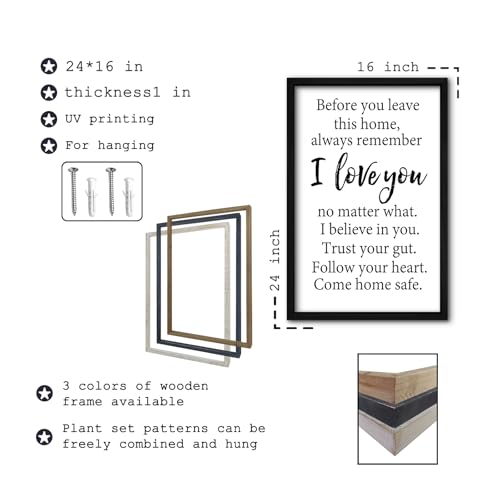 Before You Leave This Home Wall Decor Art (24"L x 16"W / Before You Leave This Home（Black))