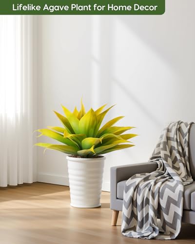 Artificial Agave Plant Set (Yellow*2 / 28 Inches)