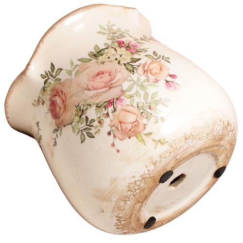 Ceramic Flower Vase (Ivory Blush Floral)