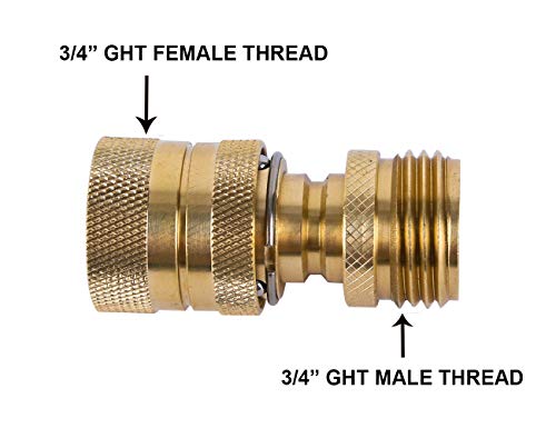 Garden Hose Quick Connect Brass Hose Quick Adapter Quick Fittings 3 (Brass 3SETS)