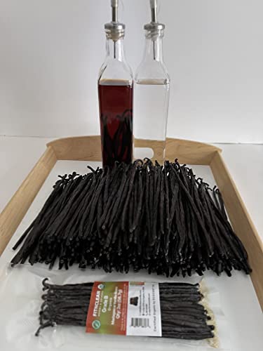 2oz Grade B Organic Madagascar Vanilla Beans for extract. Certified USDA Organic. 5" (2 Ounce (Pack of 1))