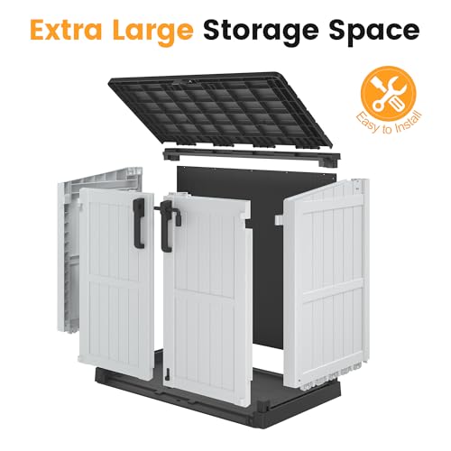 Outdoor Storage Cabinet 36 Cu Ft with Lockable Doors (Ashen / 30.1"×52.1"×44.3")