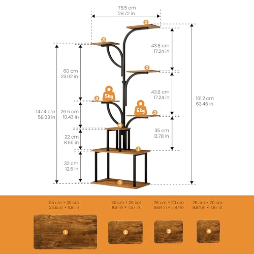 63 Inch Plant Stand with Grow Lights