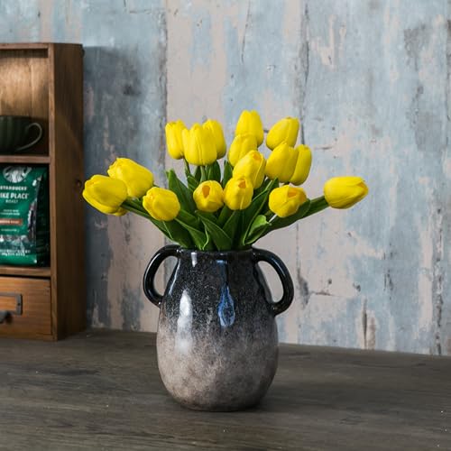 Blue Grad Ceramic Vase with Handles (Blue Grad)