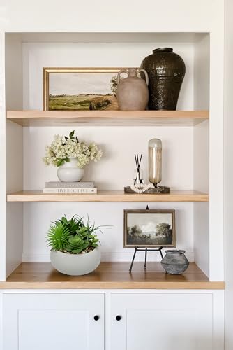 Succulents Plants Artificial in Pots Fake Succulents for Outdoors Indoor Faux Succulent Arrangement Potted Plant in Cement Planter Bowl for Garden Office Desk Shelf Living Room Home Decor (Cement Grey)