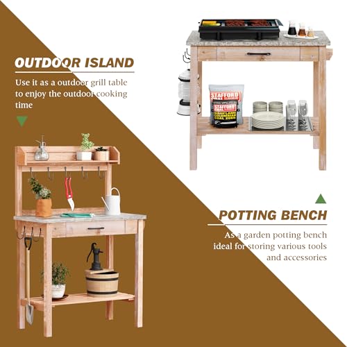 Potting Bench with Storage Drawer