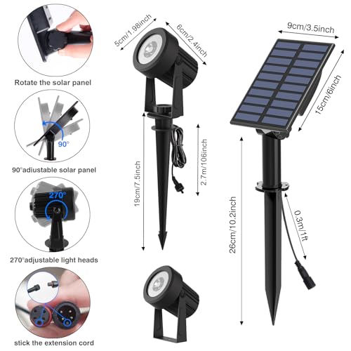 Green Solar Spot Lights Outdoor 2 Pack (2 Count)