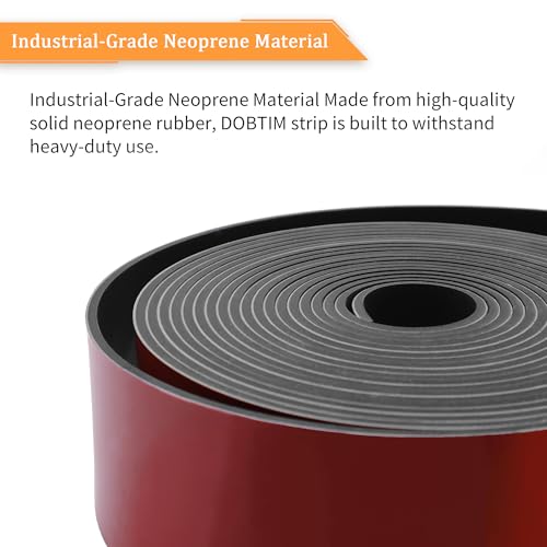 Solid Neoprene Rubber Strips with Adhesive Backing 1 (3" X 25' / .125" thick (Adhesive）)