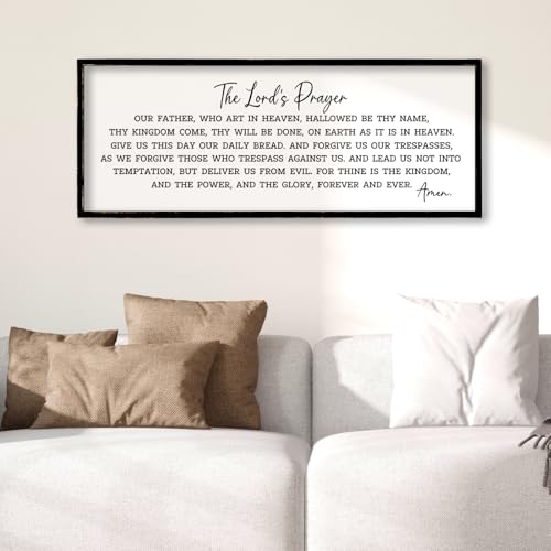 Our Father Prayer Wall Decor (32"L x 12"W / Our Father Prayer (Black))