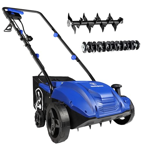 13" 12-Amp 2-in-1 Electric Dethatcher and Scarifier with Collection Bag