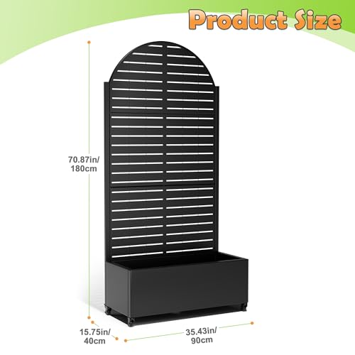 Metal Raised Garden Bed (Black Arched-louvered / 71" x 35" x 16")