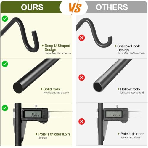 Heavy Duty Extended Reach Wall Mounted Deck Hook Wall Pole