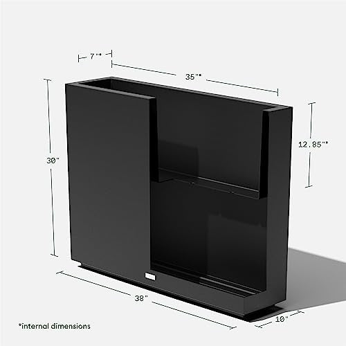 Block Series Span Planter + Arrow Privacy Screen Set (Black / Bundle with Screen Set - Arrow Pattern)