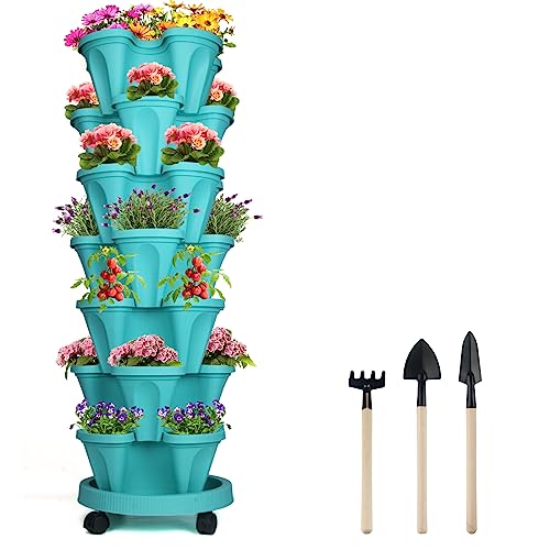 Stackable Planter (Teal / 7Tier-1 Pack)