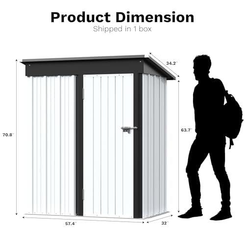 Outdoor Storage Shed 5 x 3 ft. Utility Tool Shed (5x3 / White)
