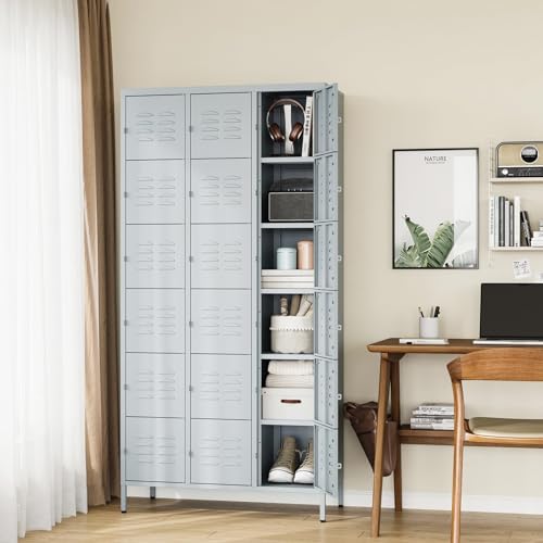 Metal Lockers for Employees (18 Door / Grey)