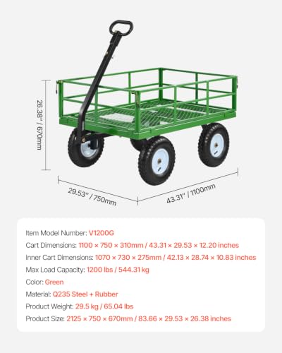Steel Garden Cart (Black + Green)