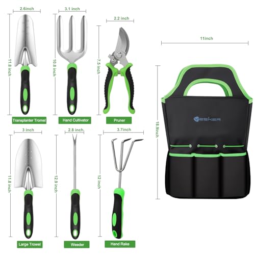 Gardening Tools 7 (7PCS Black Green)