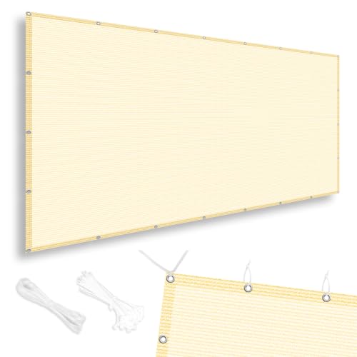 Shade Cloth 7x16 FT Sun Shade (7' x 16' custom size / Beige)