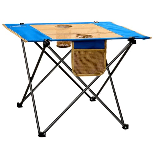 Outdoor Folding Table (Blue 27D x 21W x 20H inche)