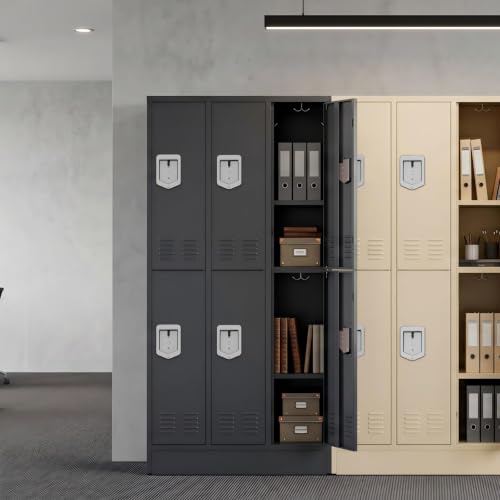 6 Door Metal Storage Locker for Employees (Grey / 6 Door-(72"H x 35.4"W x 15.75"D))