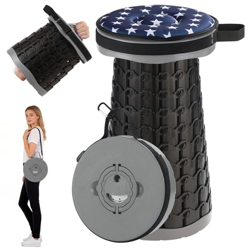 18 in Collapsible Stool with Cushion (Grey)
