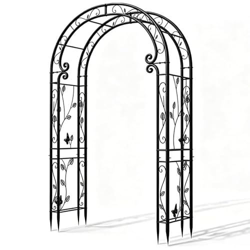 Sturdy Metal Garden Arch with Rust (88"(H)*51"(L)*17"(W))